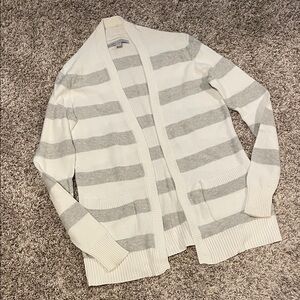 Old Navy XS Cream & Gray Open Front Knit Cardigan